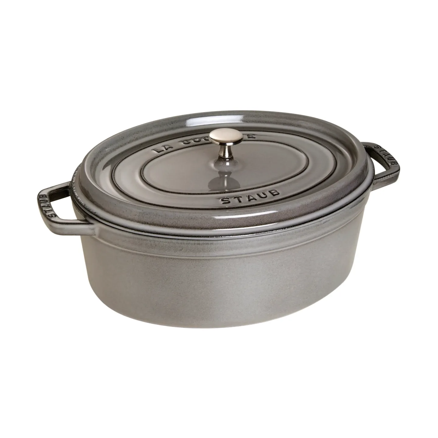 STAUB Staub La Cocotte ovaler Topf Gusseisen 6,7 L. Grafitgrau