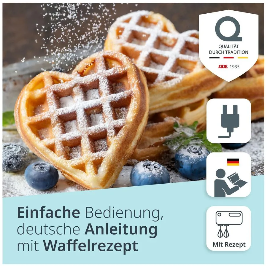 Waffeleisen ADE - Farbe: schwarz - Material: Metall