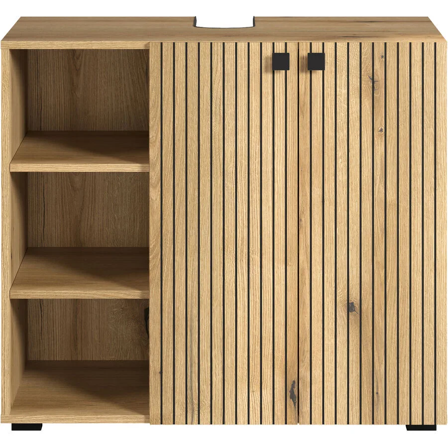 Waschbeckenunterschrank Garfield eiche Holzwerkstoff B 90 T 79 H 53 cm