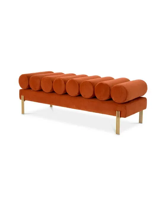 Oxley Bench Savona Orange Velvet