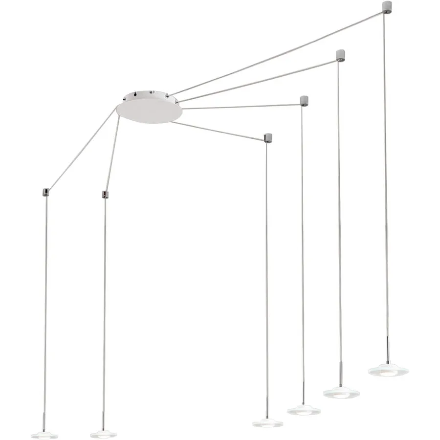 Pendellampe Suri Weiss/Grau Metall 700 cm 350 cm - Farbe: weiss/chrom - LED - Lichtfarbe: Warmweiss - LED Energiesparlampen