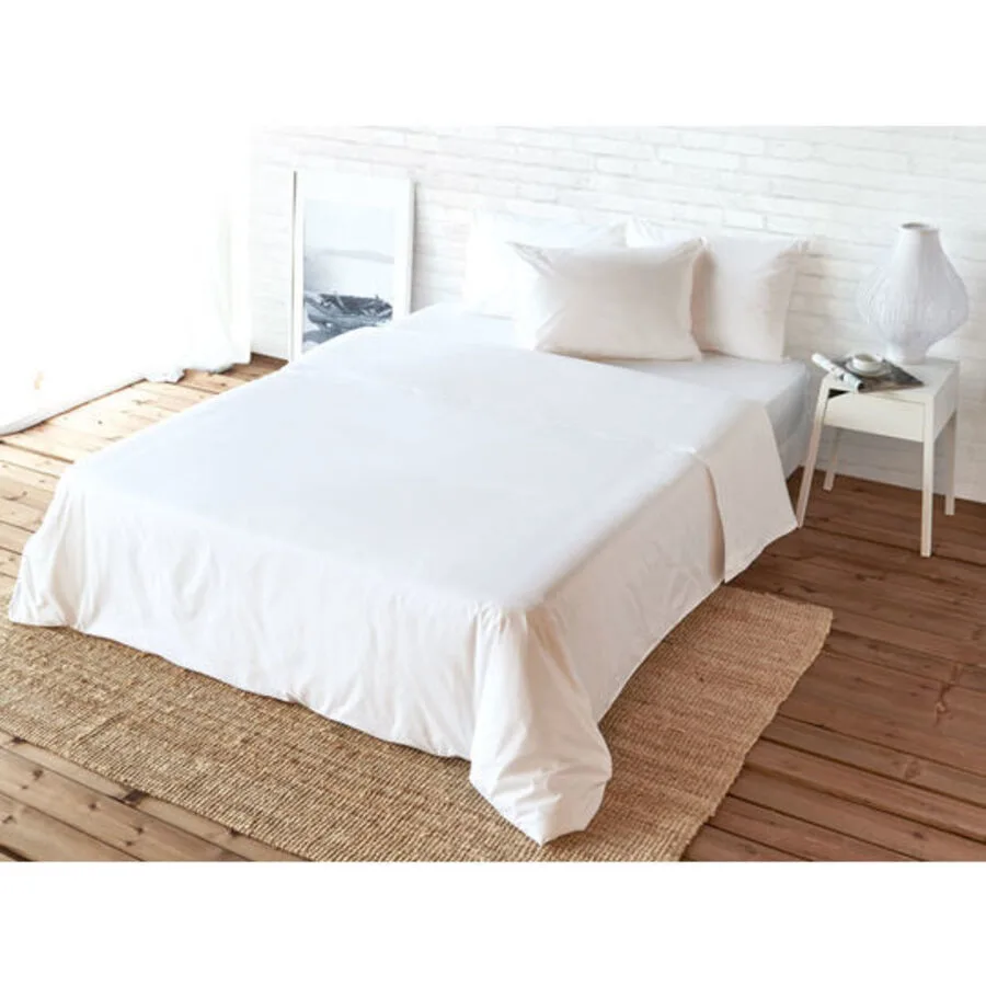 Living Home Bettwäschegarnitur Uni Perkal white Baumwolle 240 x 240 65 x 100 cm