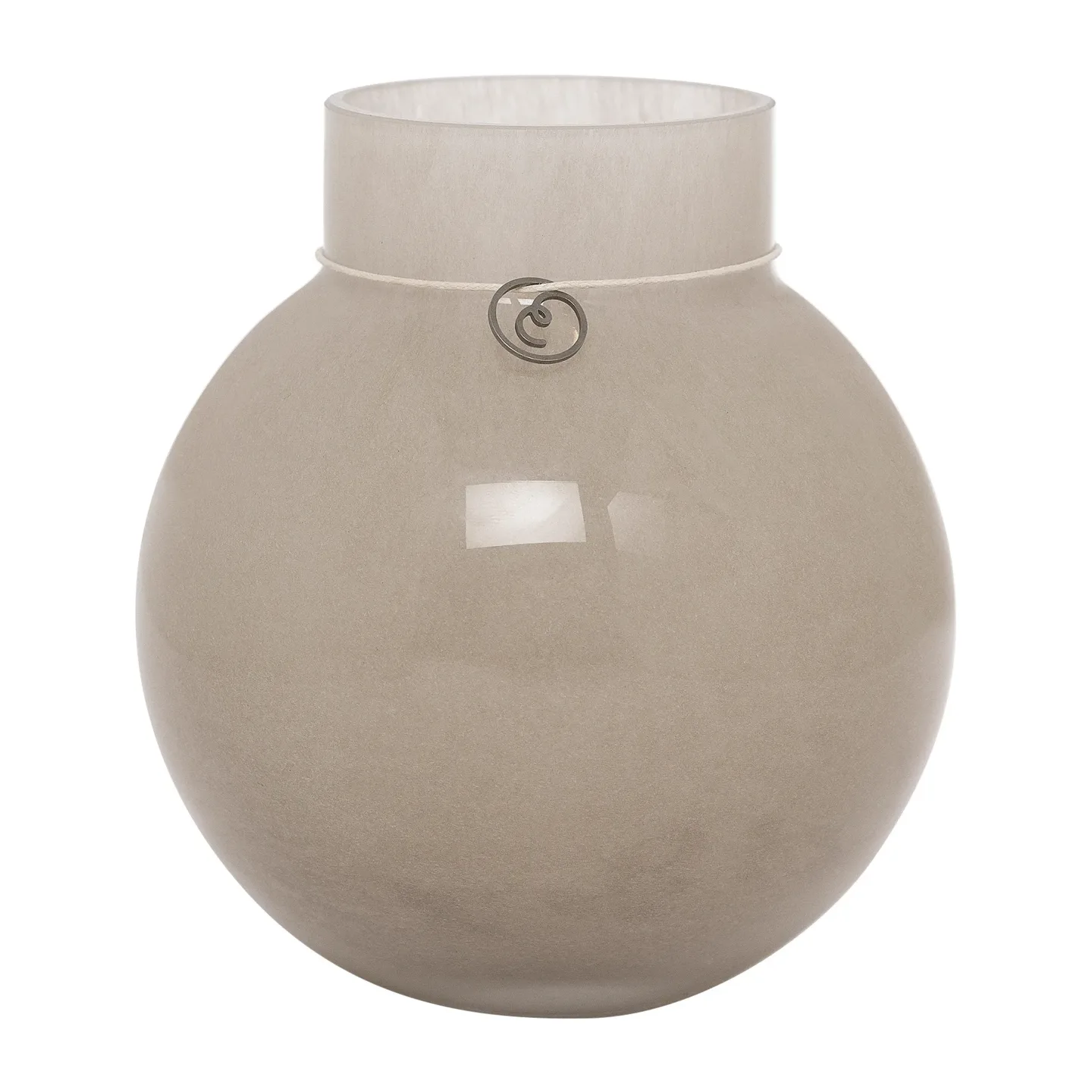 ERNST Ernst Glasvase rund beige H14cm Ø13cm