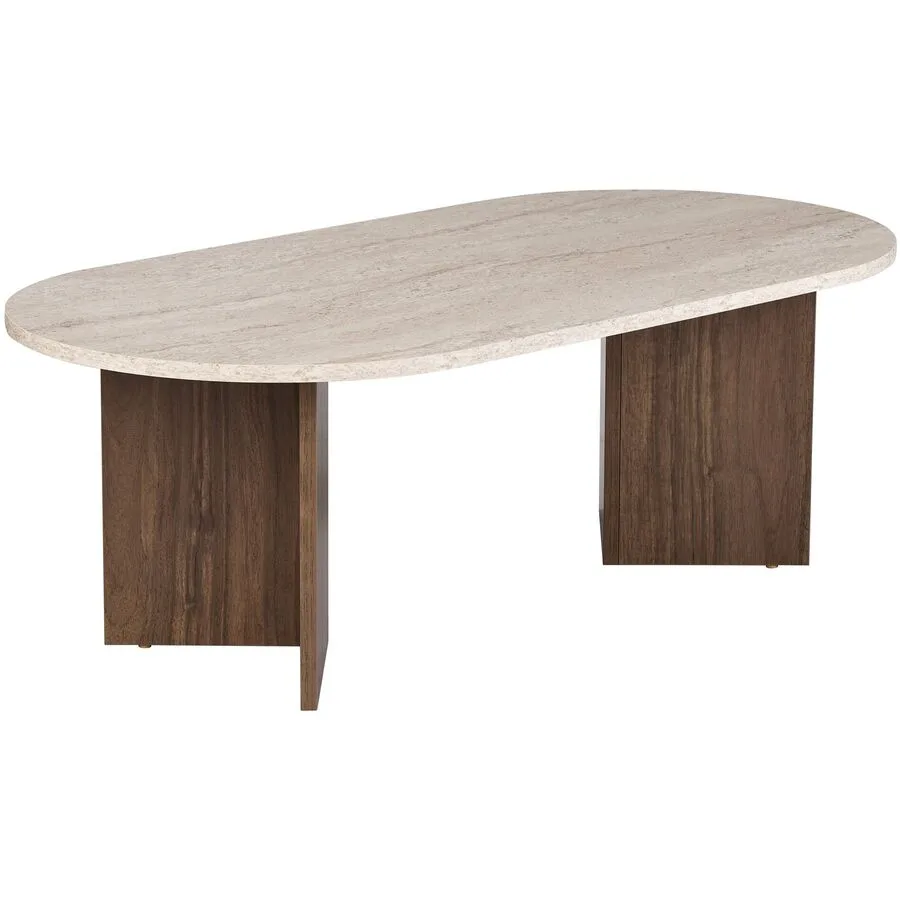 Salontisch Georis Travertin, Nussbaum 100% Melaminbeschichtete Kiefer B 119 T 60 cm
