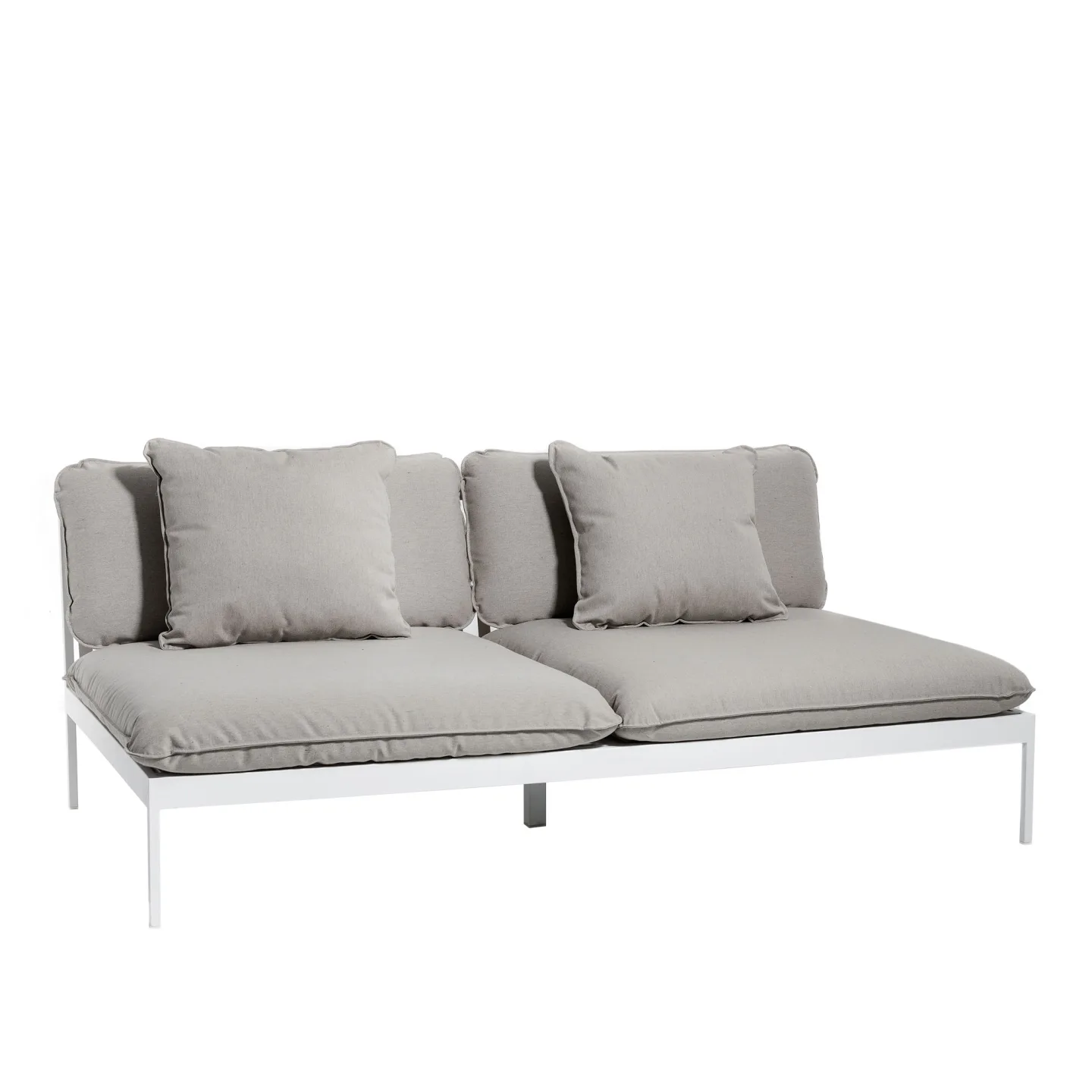 Skargaarden - Bönan Lounge Sofa, Light Grey Aluminum Frame, Cushion Light Grey Sunbrella Sling - Soffor utomhus - Studio Norrlandet