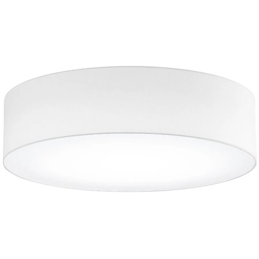 Deckenlampe Noah Weiss Metall/Stoff 60 cm 16 cm - Farbe: reinweiss - LED - Lichtfarbe: Warmweiss - Material: Metall/ Stoff - Deckenlampe- LED