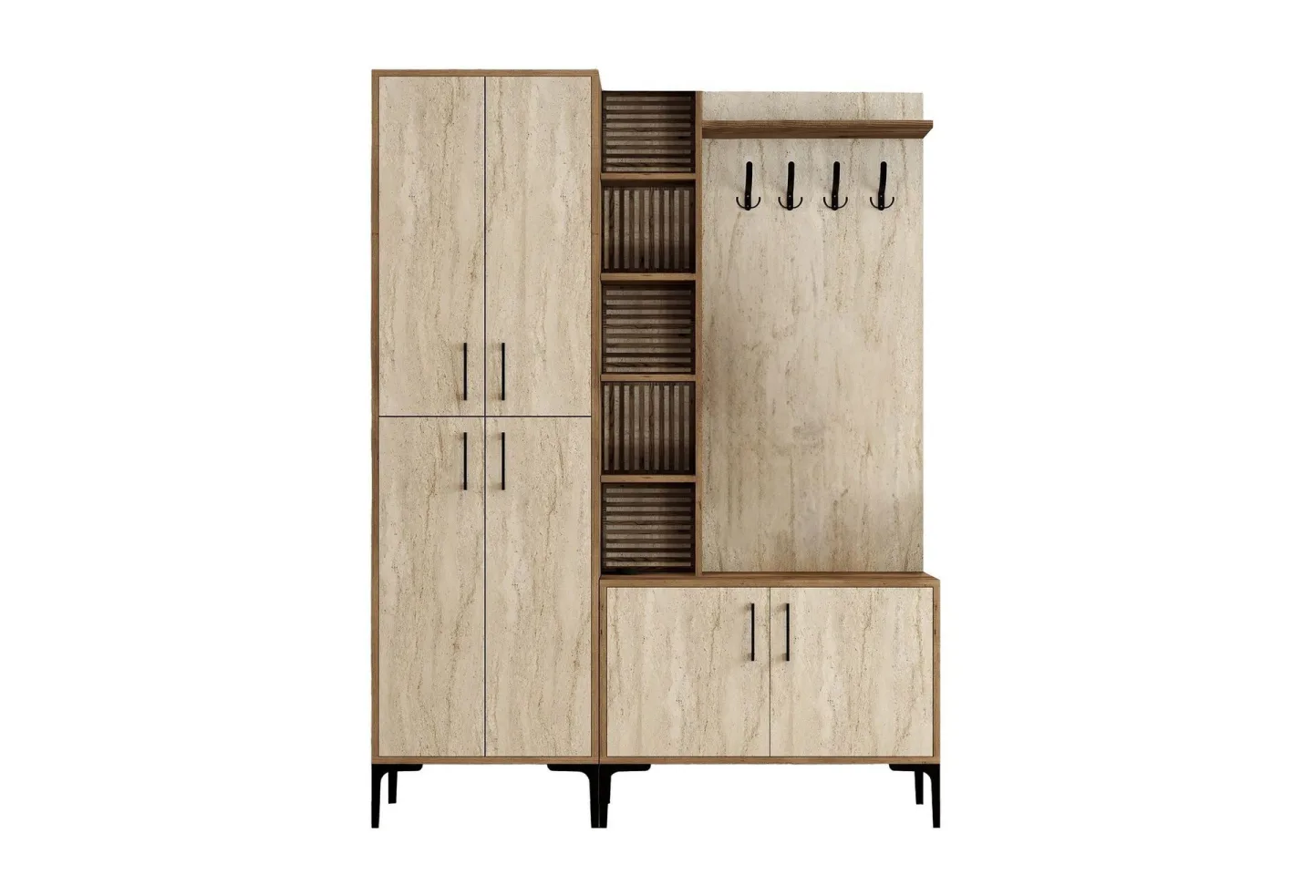 Schmida Hallmöbelset - Valnöt/Beige