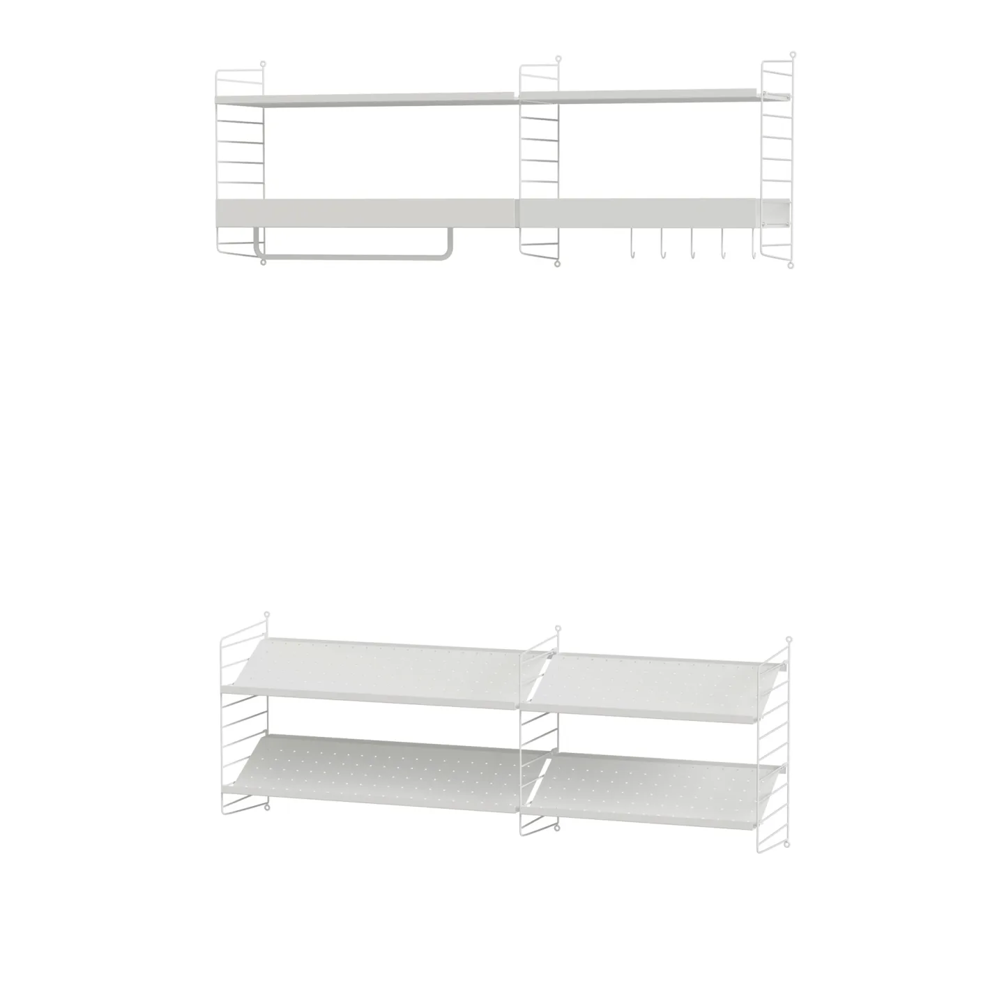 String - Hall hyllsystem H black vit/vit - Hyllor & Hyllsystem - Nils Strinning