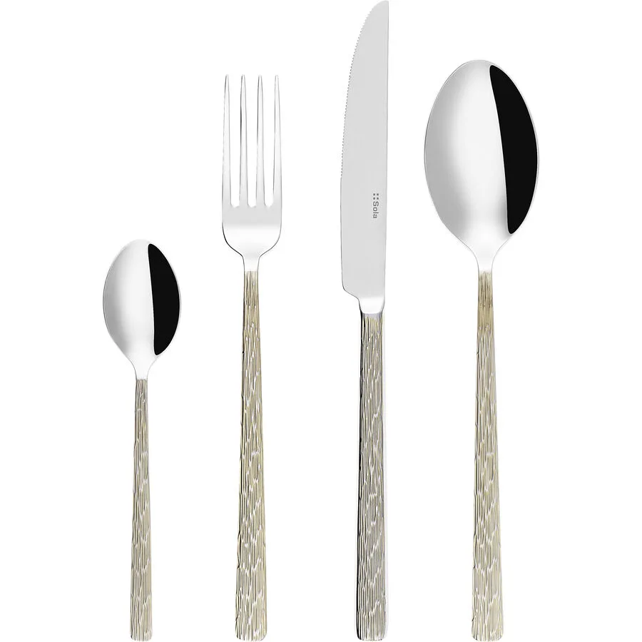 Sola Besteck-Set Sardegna champagner Chromnickelstahl 18/10 16 Stk