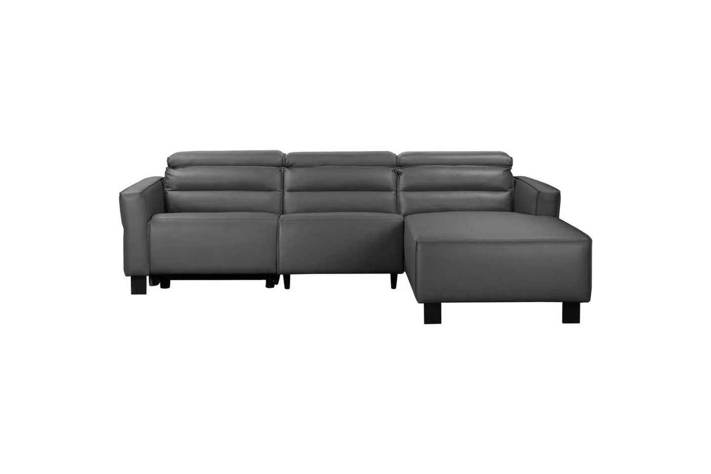 Reclinersoffa med hörn Loft24 Carpari Reclinersoffa 3-sits Grey Right-faced Artificial leather -