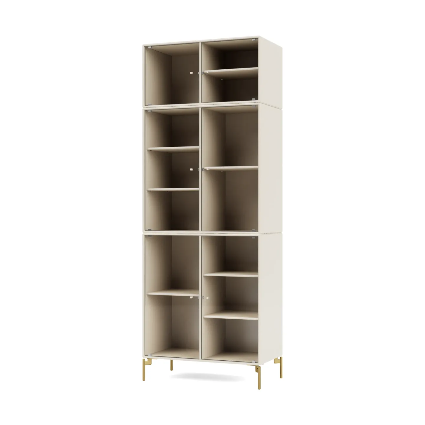 Montana Ripple IV Vitrinenschrank 69,6x187,2x38 cm Oat-Beine brass