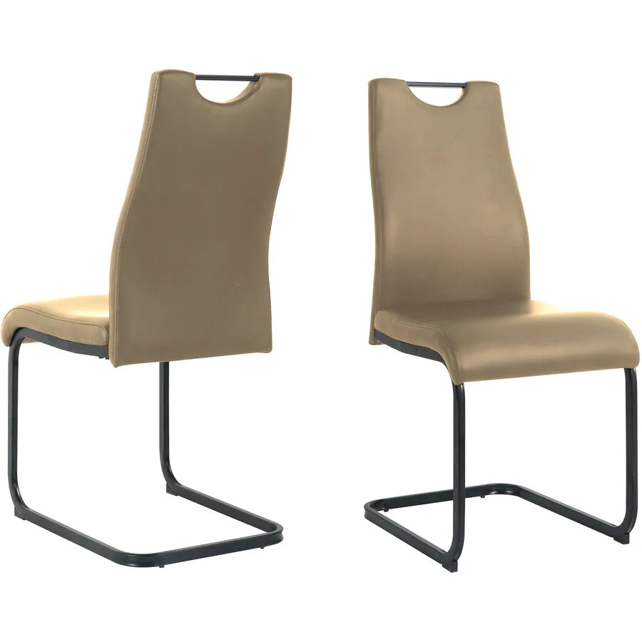 Stuhl 2er-Set Nira taupe Kunstleder