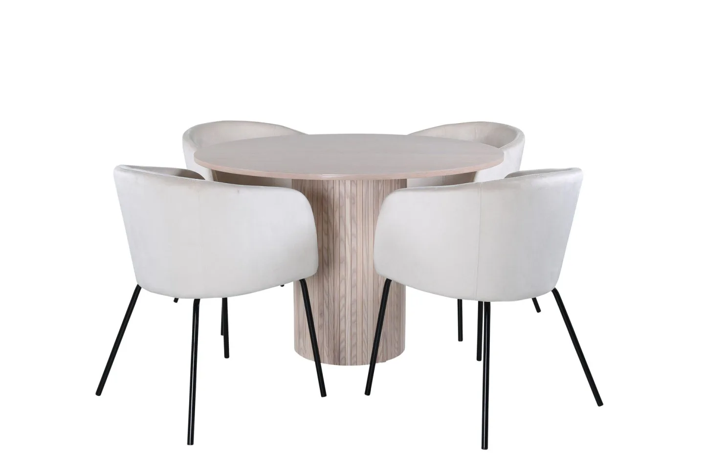 Bianca Matgrupp 110 cm Rund med 4 Berit stolar - Beige