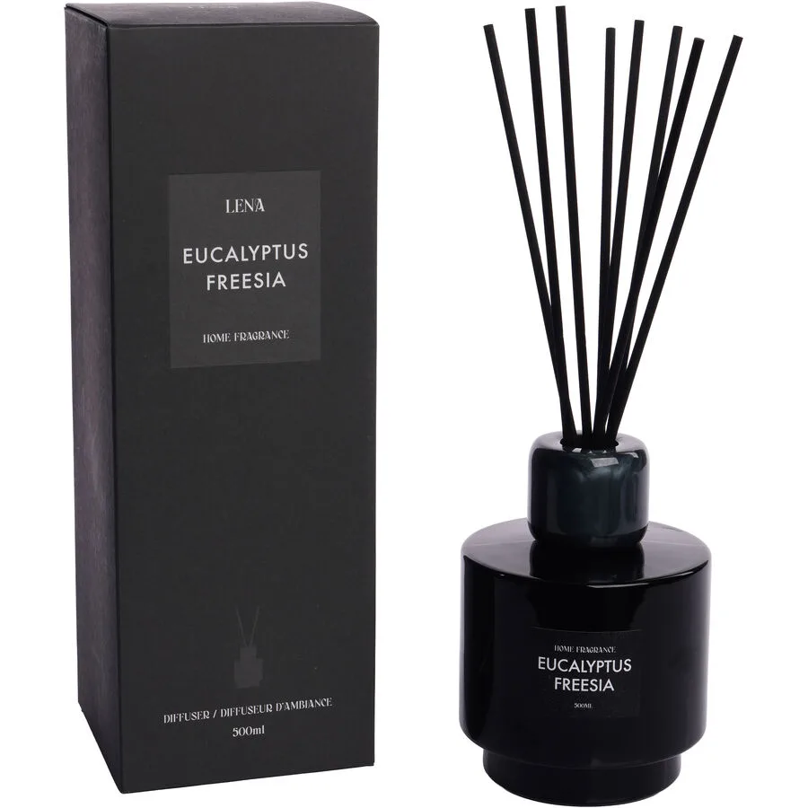 Diffuser Lena Eucalyptus Freesia 500ml schwarz - Material: Glas/Polyresin