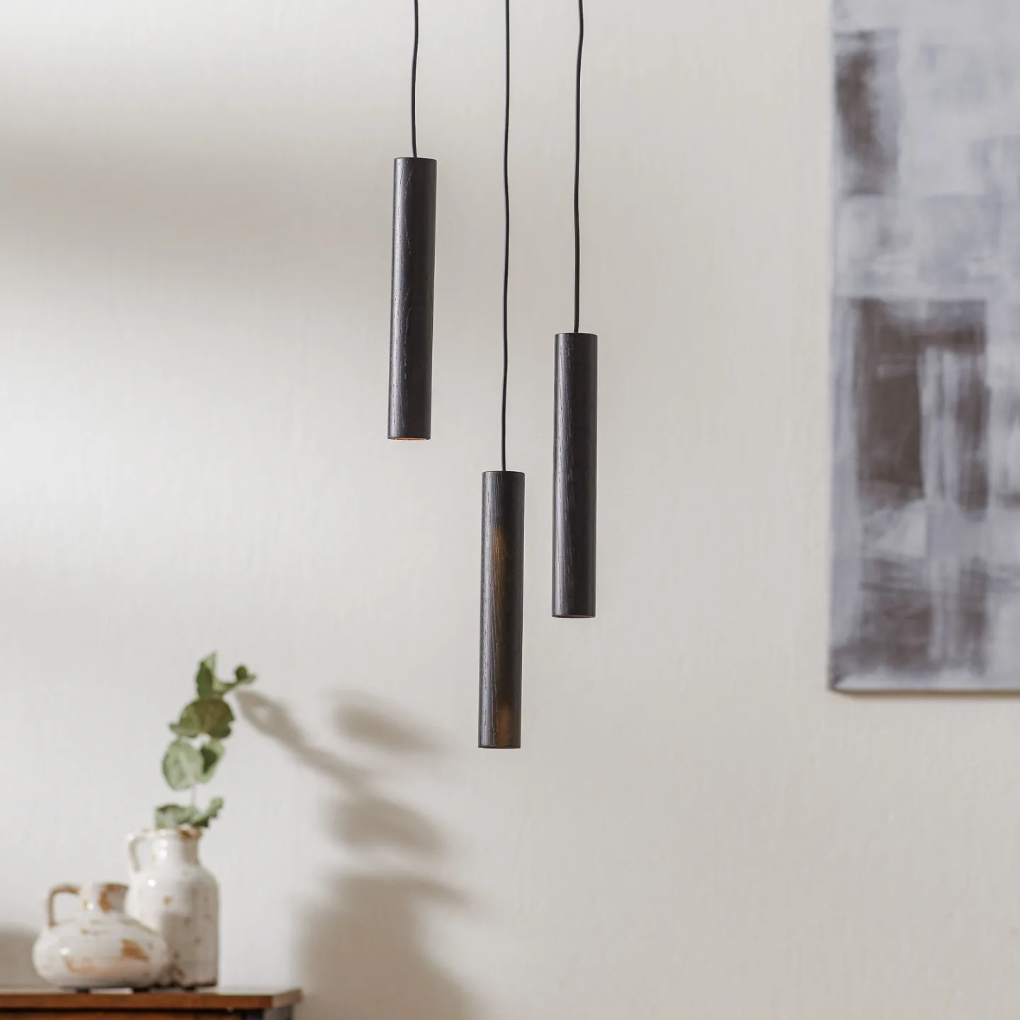 Chimes Cluster 3 Pendelleuchte Black - UMAGE - Wohnzimmer - Design - Holz - Mehrflammig