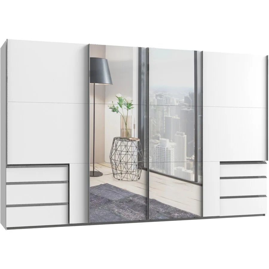 Kleiderschrank Sanko weiss Holzwerkstoff B 350 cm