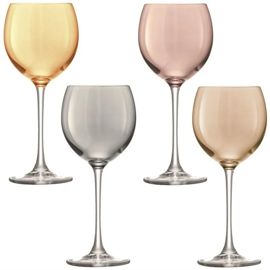 LSA International Weingläser-Set Polka metall Glas H 20.5 cm 0.4 l 4 Stk