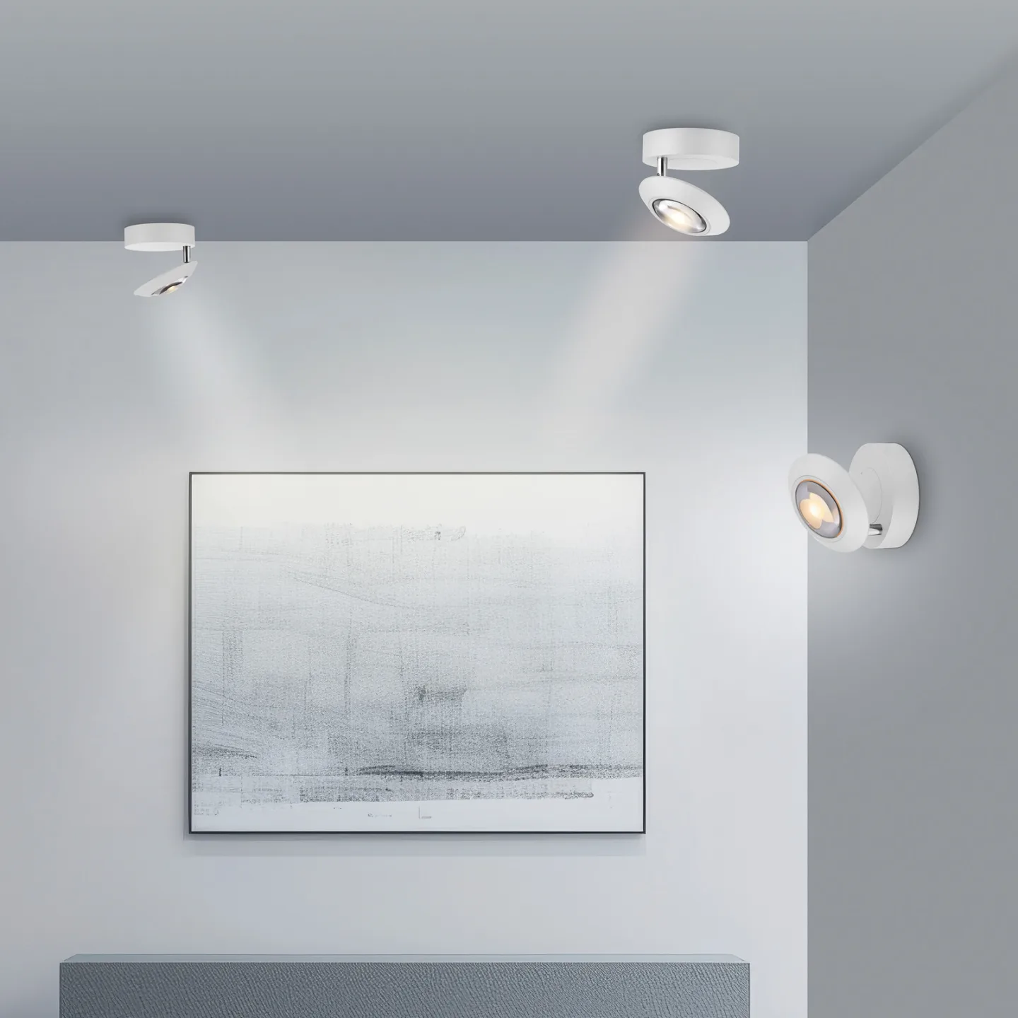 Oculis LED-Deckenlampe, weiß, Ø 15 cm, Eisen/Glas - PURE - Wohnzimmer - Modern - Metall - Einflammig