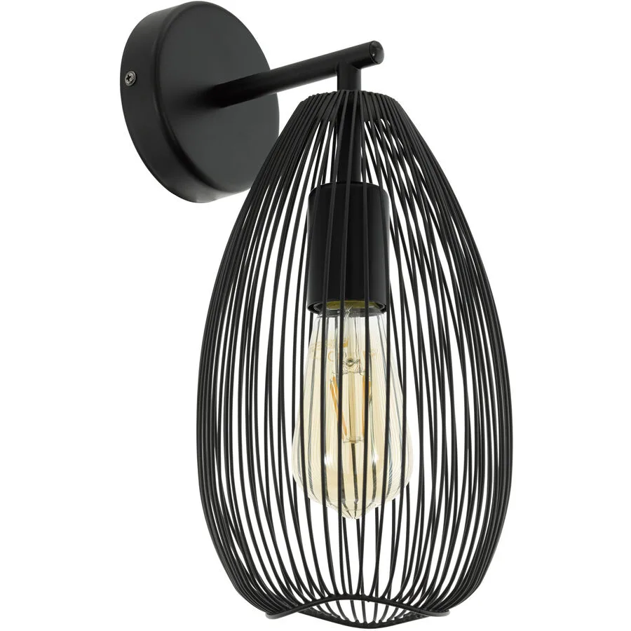 Eglo Wandlampe Clevedon Schwarz Stahl 35 cm