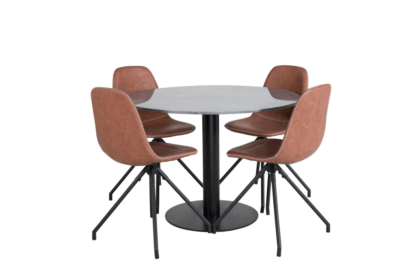 Estelle Matgrupp 106 cm Rund med 4 Polar stolar - Svart