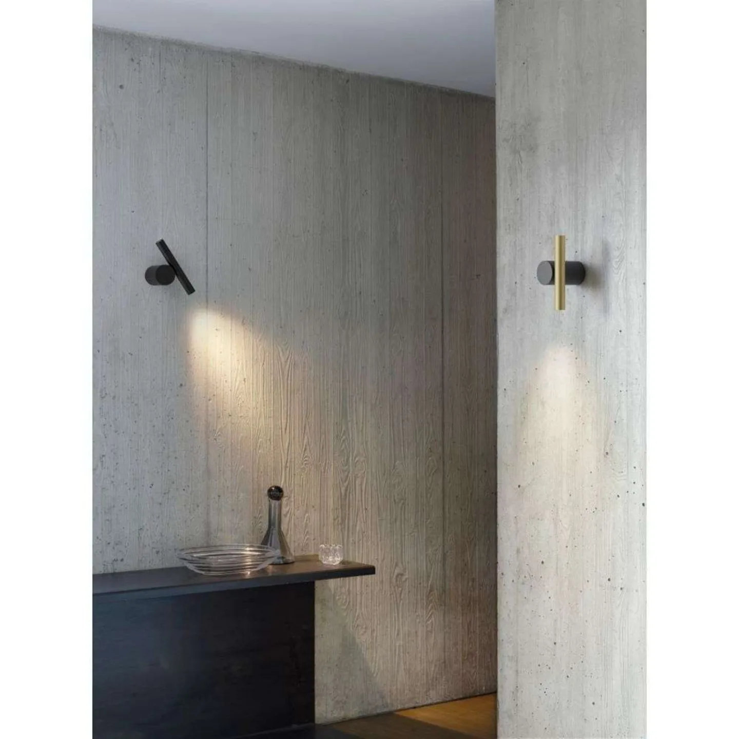 Doi Wandleuchte 3000K Black/Brass - Luceplan - Wohnzimmer - Aluminium