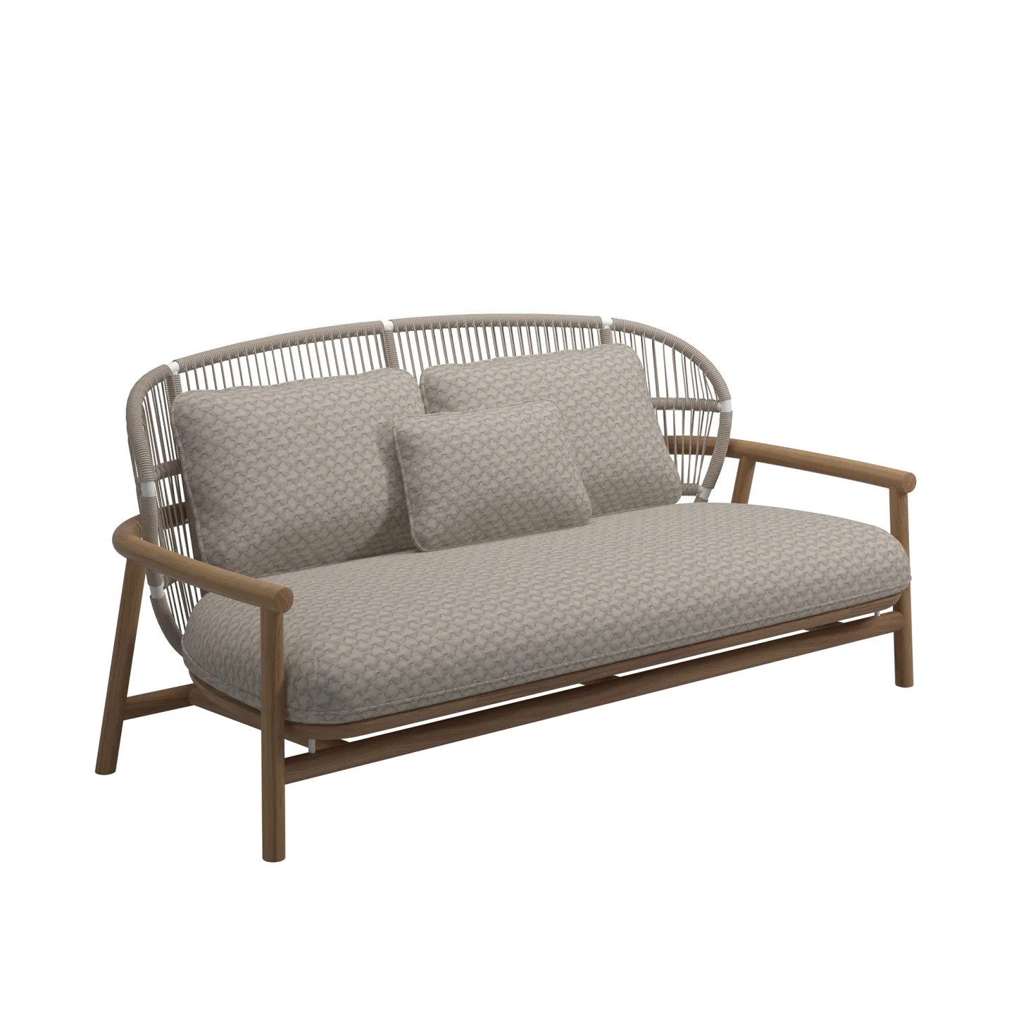 Gloster - Fern Low Back 2-Seater Sofa, White/Dune, Kat.B Blend Linen - Soffor utomhus - Sebastian Herkner