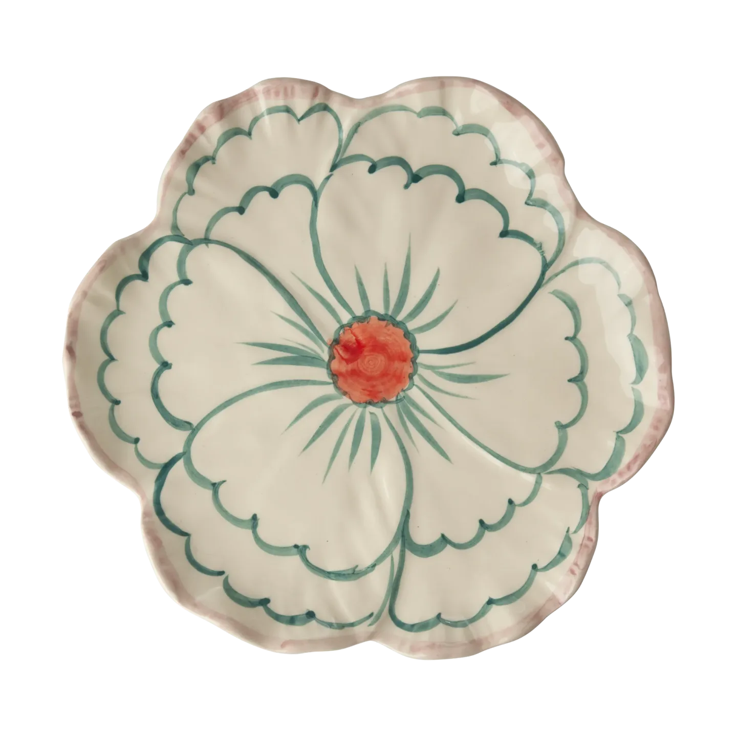 RICE Rice Flower Teller Ø19,5 cm Pink border