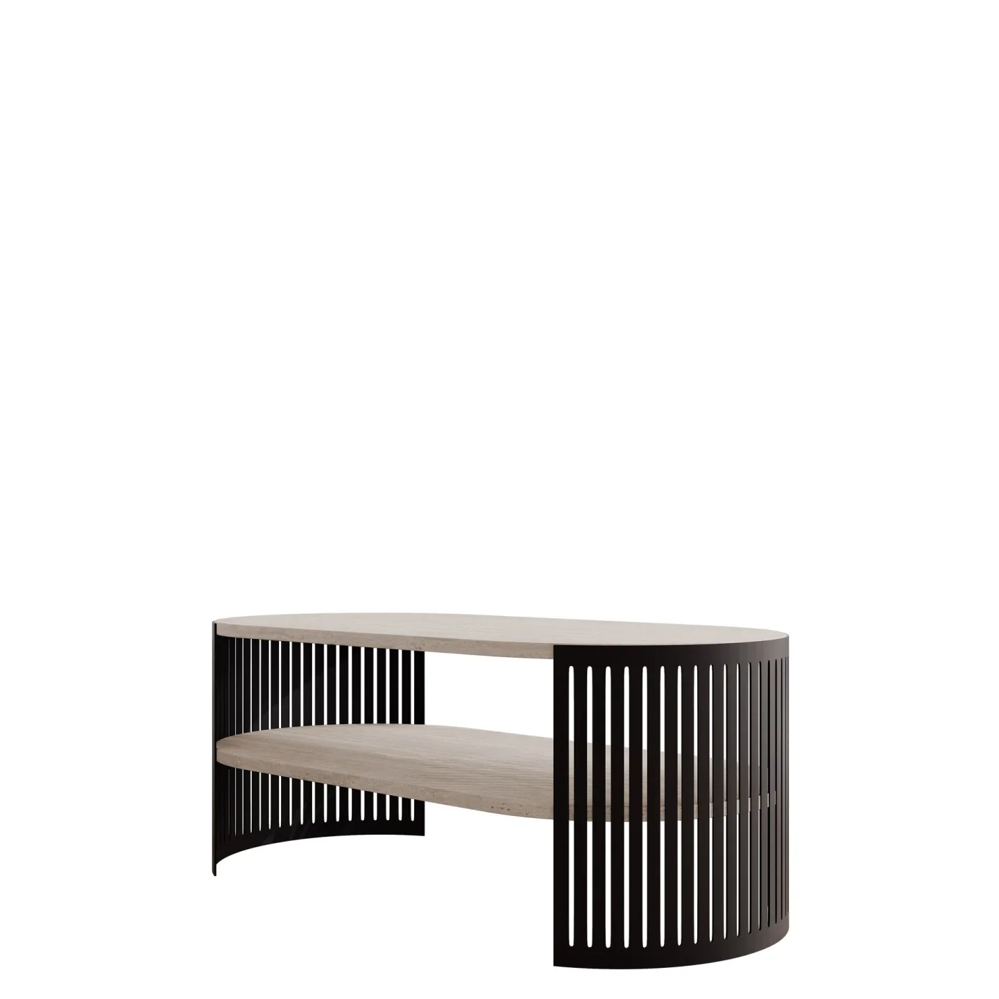 Friend Soffbord 100 cm Oval - Svart|beige
