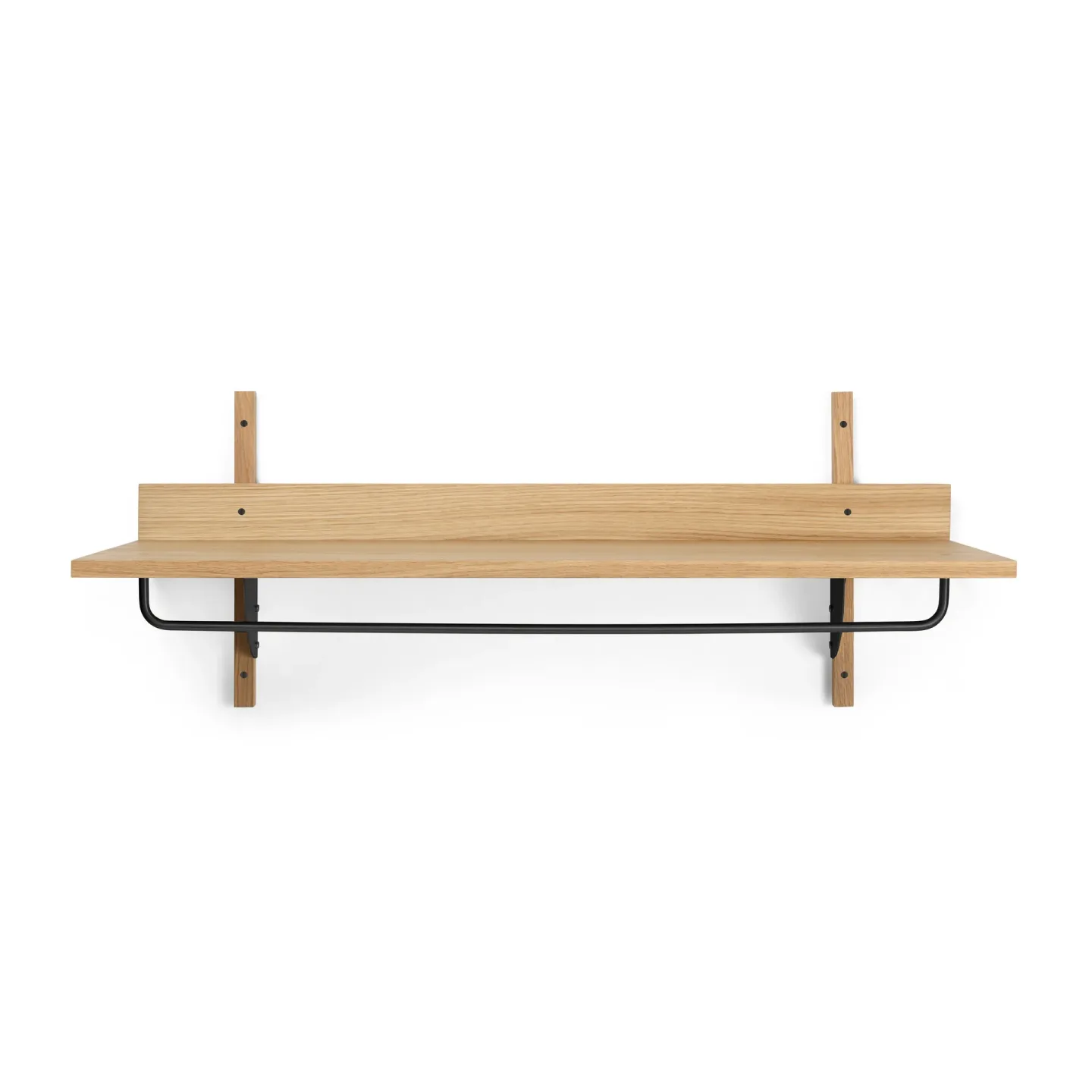 Ferm Living Sector Wandregal mit Stange 37 x 87cm Oak-black brass