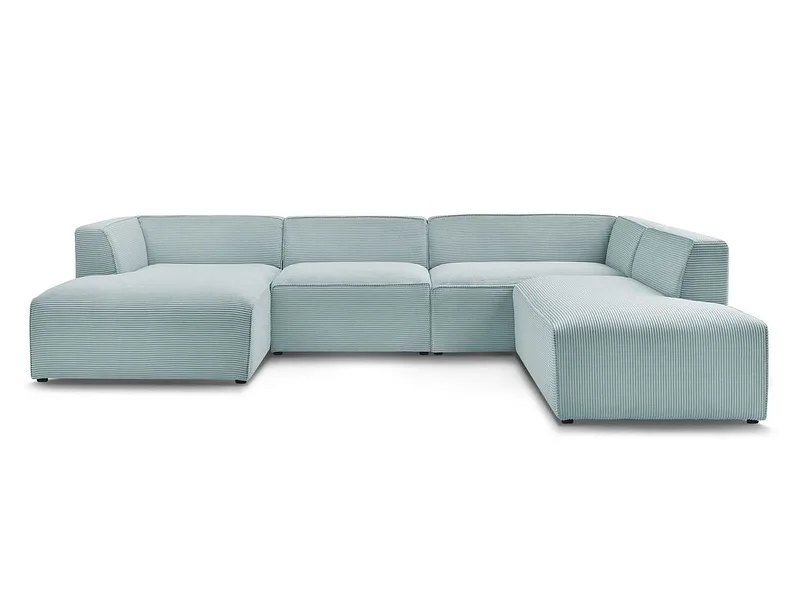 Wohnlandschaft BOBOCHIC MEGEVE Cord-Stoff hellblau