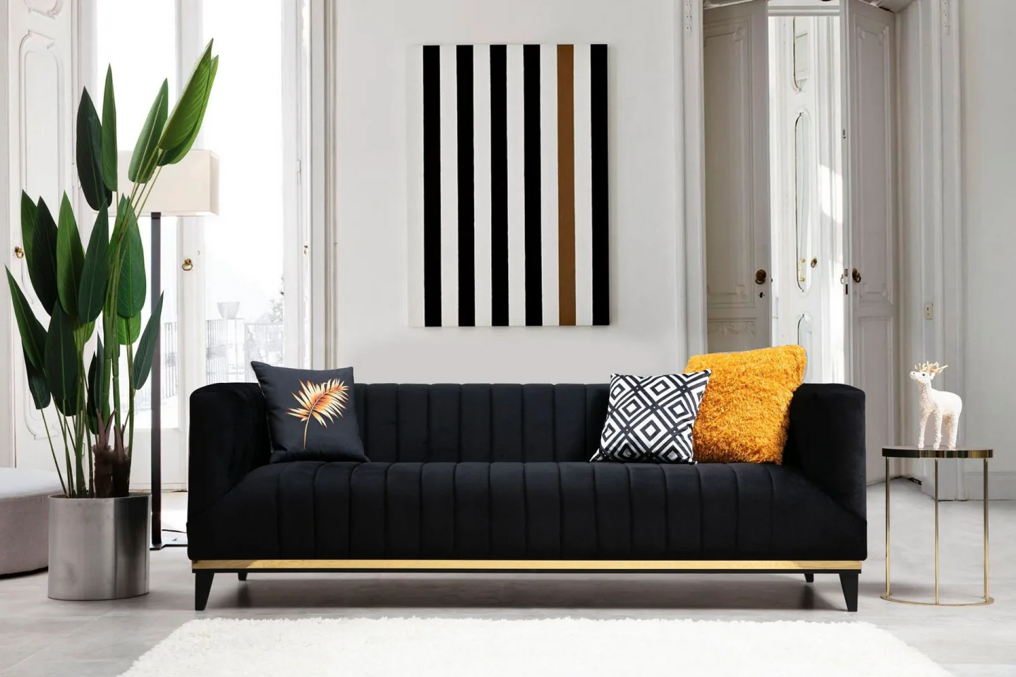Esquimalt Soffa 3-sits - Svart