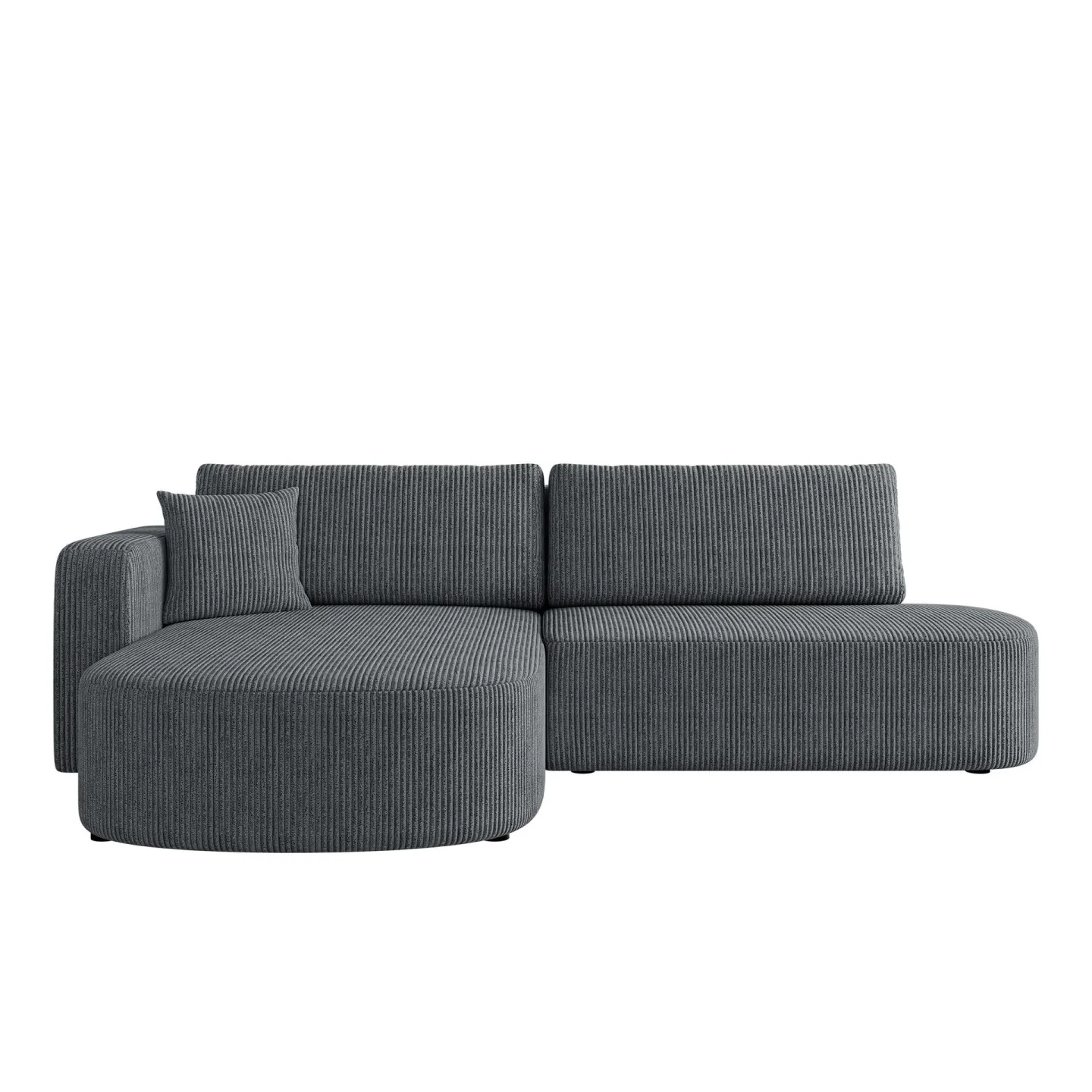 Pryda 4-sits Bäddsoffa divan vänster med förvaring - grå