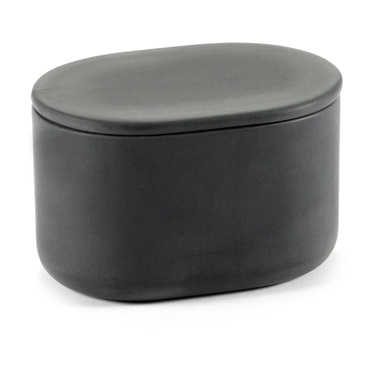 Serax Cose Aufbewahrungsdose oval mit Deckel hoch 6,5 x 10,2 cm Dark Grey
