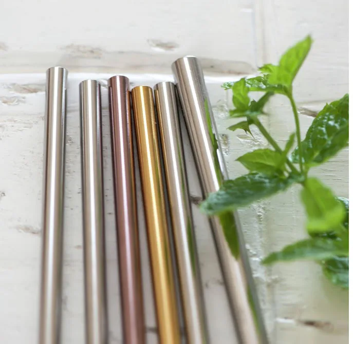 Stålsugrör 18/8 - 21 cm - Guld