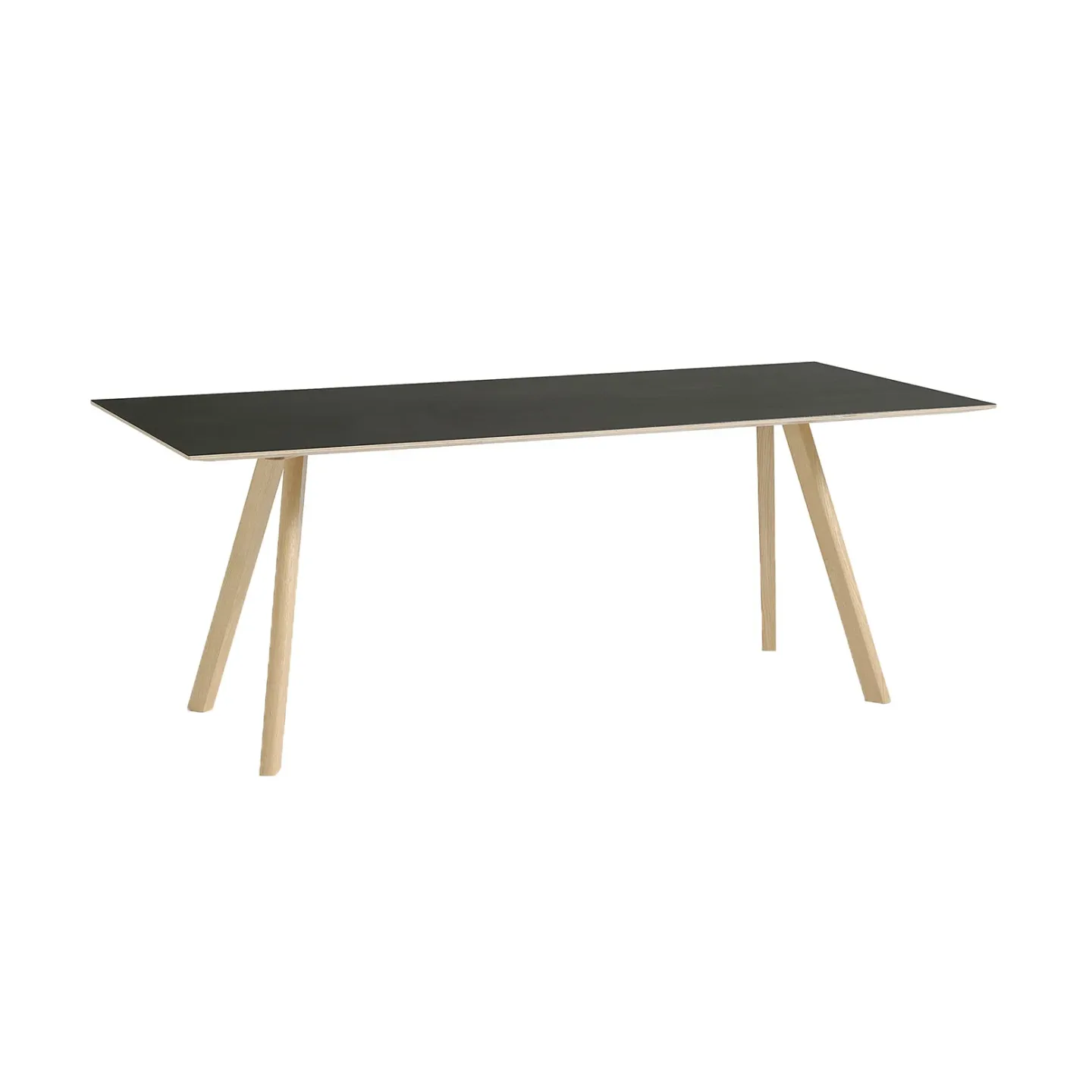 HAY CPH30 2.0 matbord 90x200 cm Svart linoleum-lackad ek