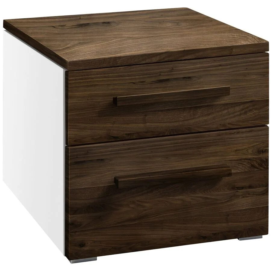 Hasena Nachttisch Arrabella Nussbaum/Weiss Holz, MDF Massivholz B 45 H 41 cm