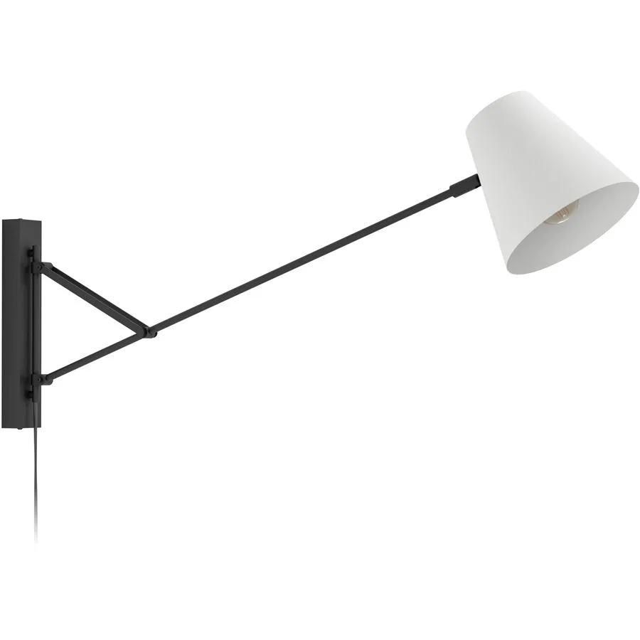 Eglo Wandlampe Forcadet Grau/Schwarz Stahl 40.5 cm - Farbe: Schwarz/Grau