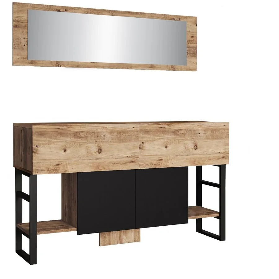 Konsole Yemek Kiefer 100% melaminbeschichtete Spanplatte B 139 cm H 83.6 cm