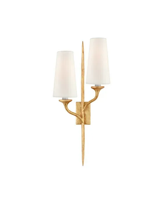 Iberia Right Double Sconce Antique Gold Leaf