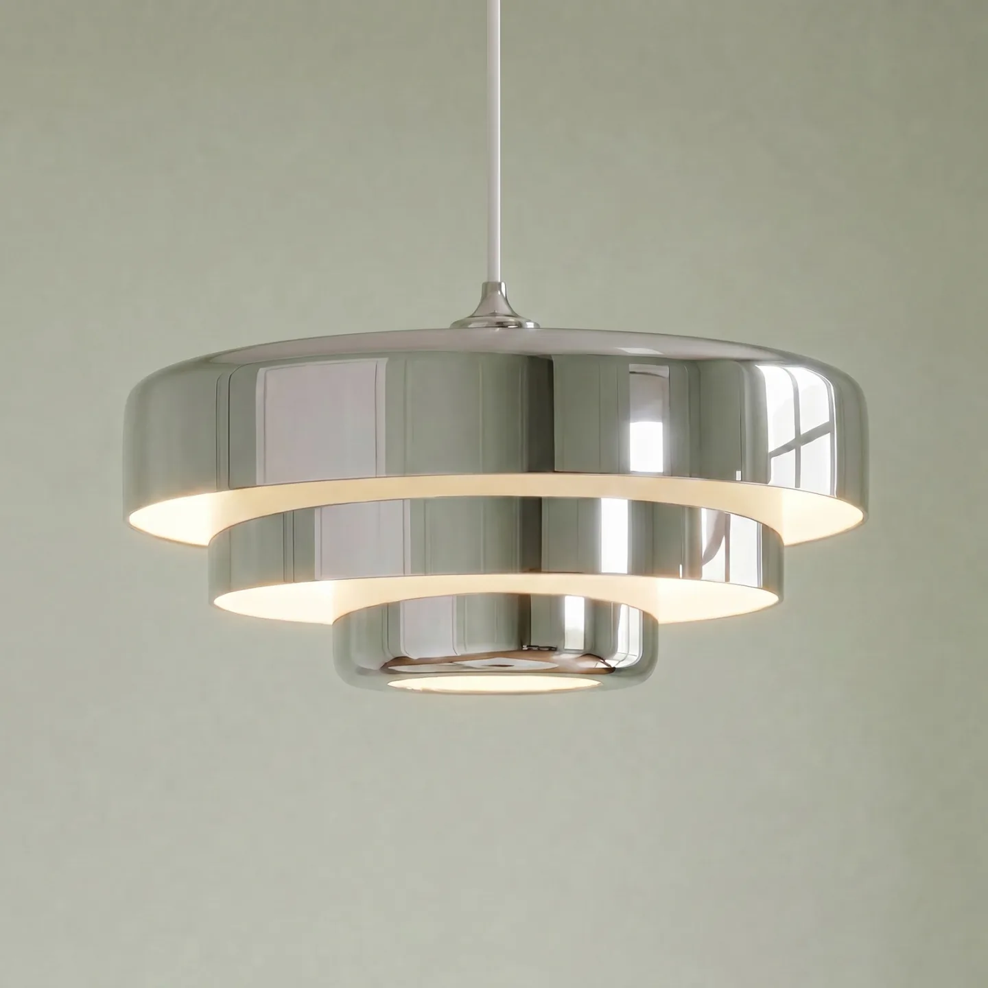 Tivra Hängeleuchte, chrom, Ø 35 cm, Metall, E27 - Lindby - Esszimmer - Design - Einflammig
