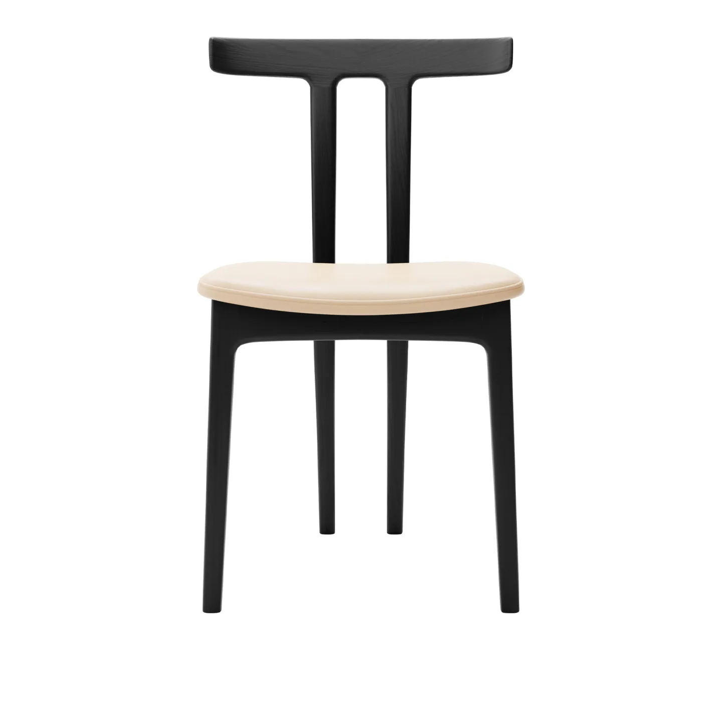 Carl Hansen - OW58, T-Chair, Oak Black, Leather Cat. C Sif 90 - Matstolar - Ole Wanscher - Läder/Trä/Skum