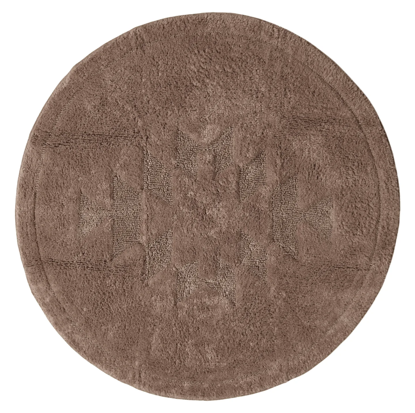 Rund baderomsmatte - Gertie (brun) (Størrelse: Ø 65 cm)
