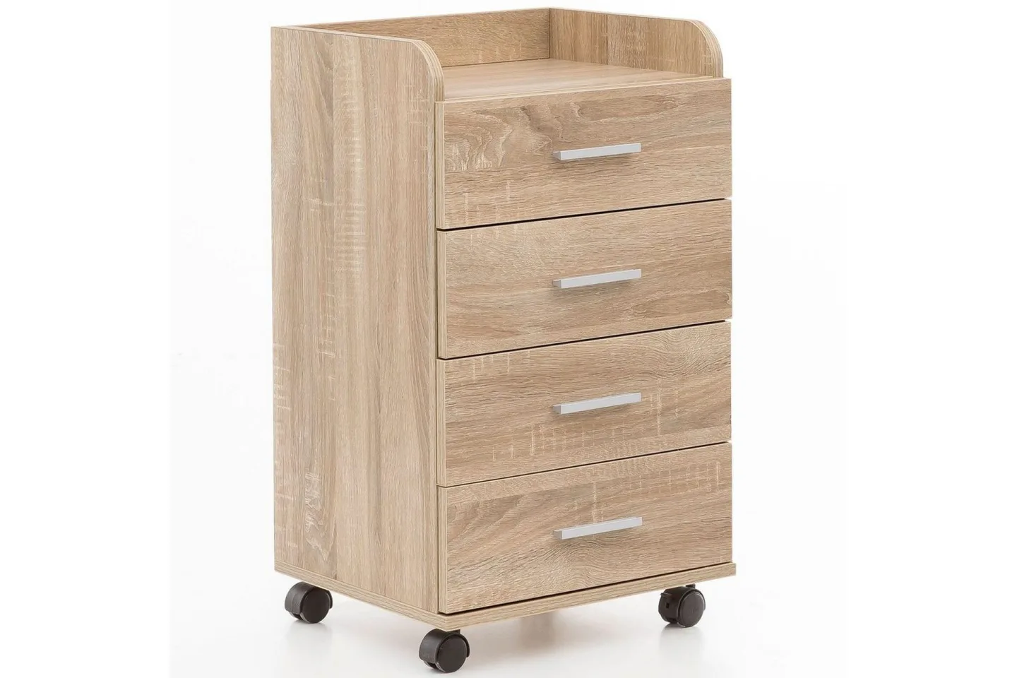 Rullkontejner Wohnling 4 lådor med hjul, förvaringsbricka, foliebelagd spånskiva, modern stil Sonoma - Sonoma