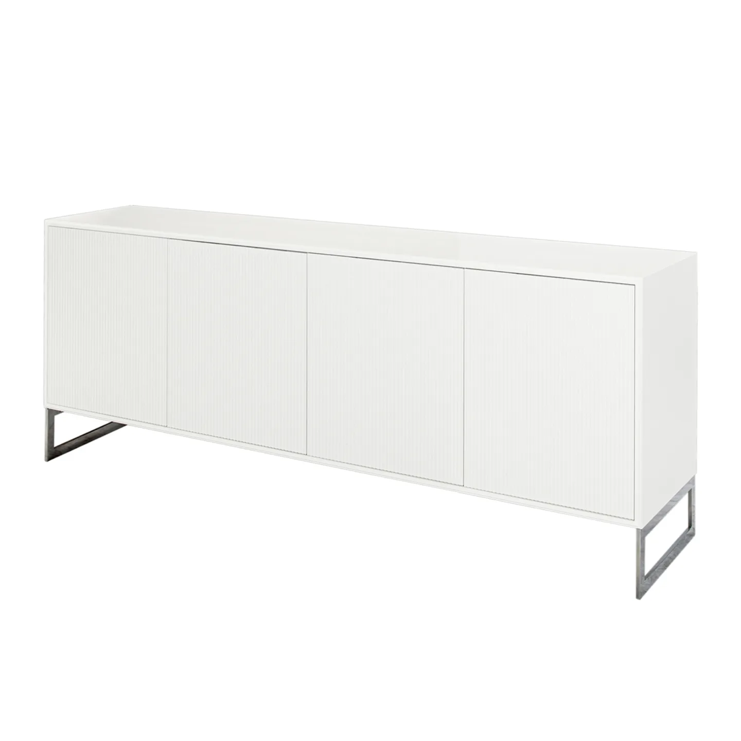 Englesson - Line Skänk 4 Dörrar 6704DB White / Chrome - Skänkar och sideboards - Metall