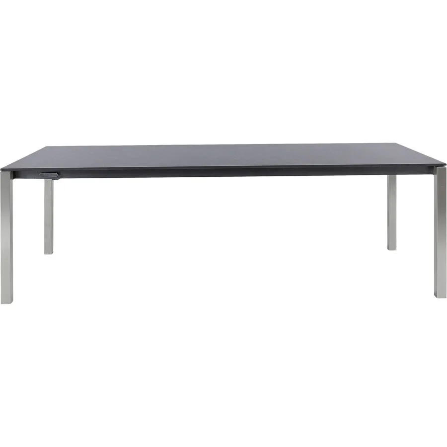 Gartentisch ausziehbar Campo Grande HPL Moonscape grey 180x90 cm - Farbe: Edelstahl gebürstet / Moonscape grey - Material: HPL/Edelstahl - Möbel