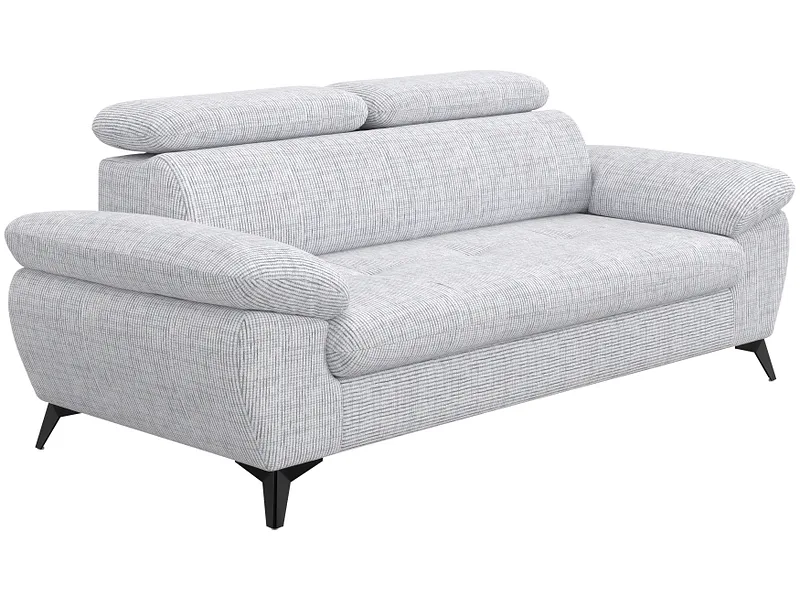3er Sofa HUDSON Stoff grau
