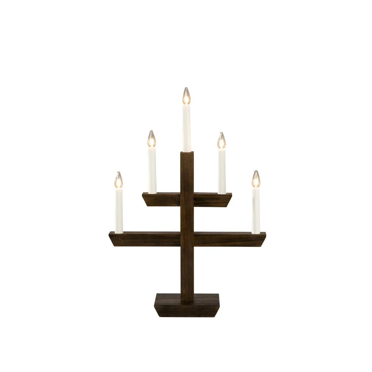 Konstsmide - Träljusstake 5ljus - Adventsljusstake - Brunbets