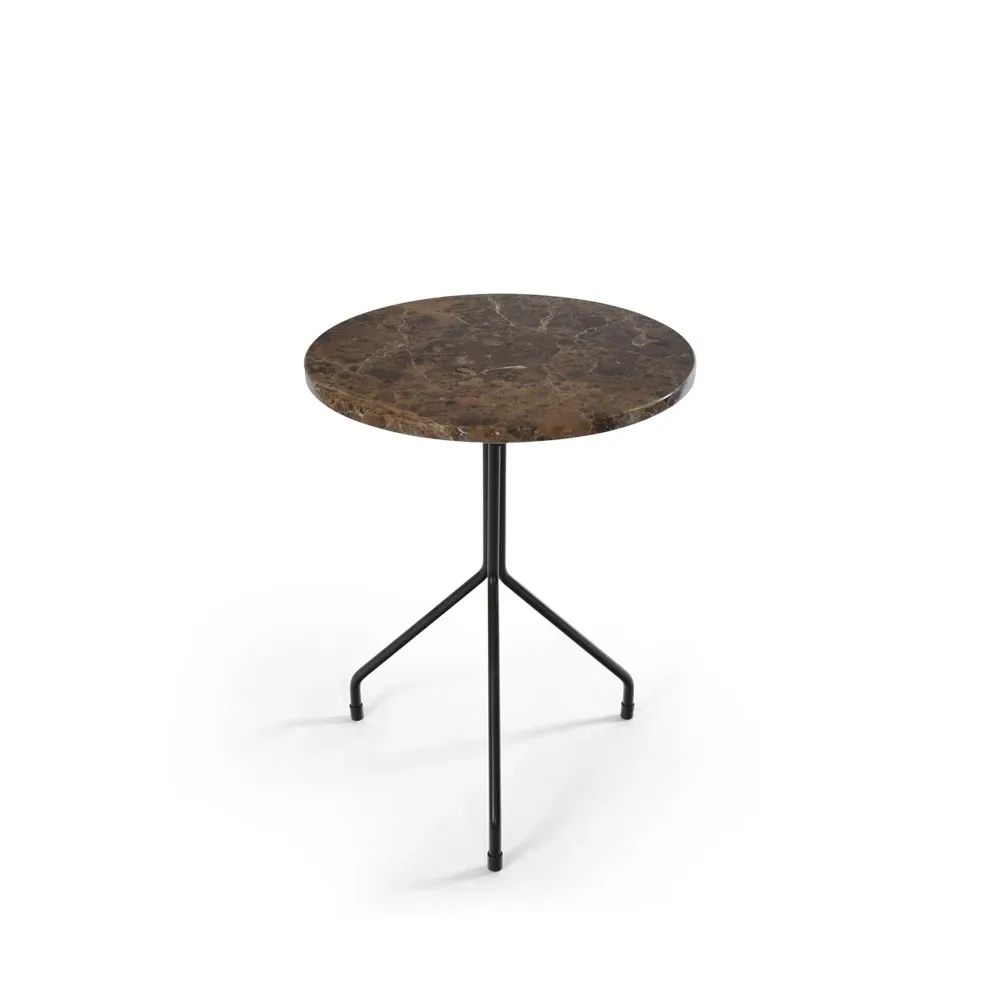 OX Denmarq All For One sidobord Brown Emperador-black, Ø50 cm