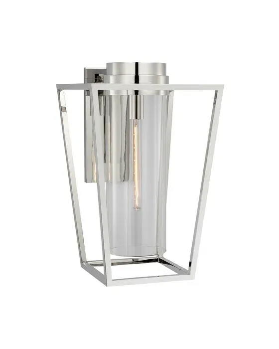 Presidio Bracketed Sconce Polished Nickel/Clear Glass M