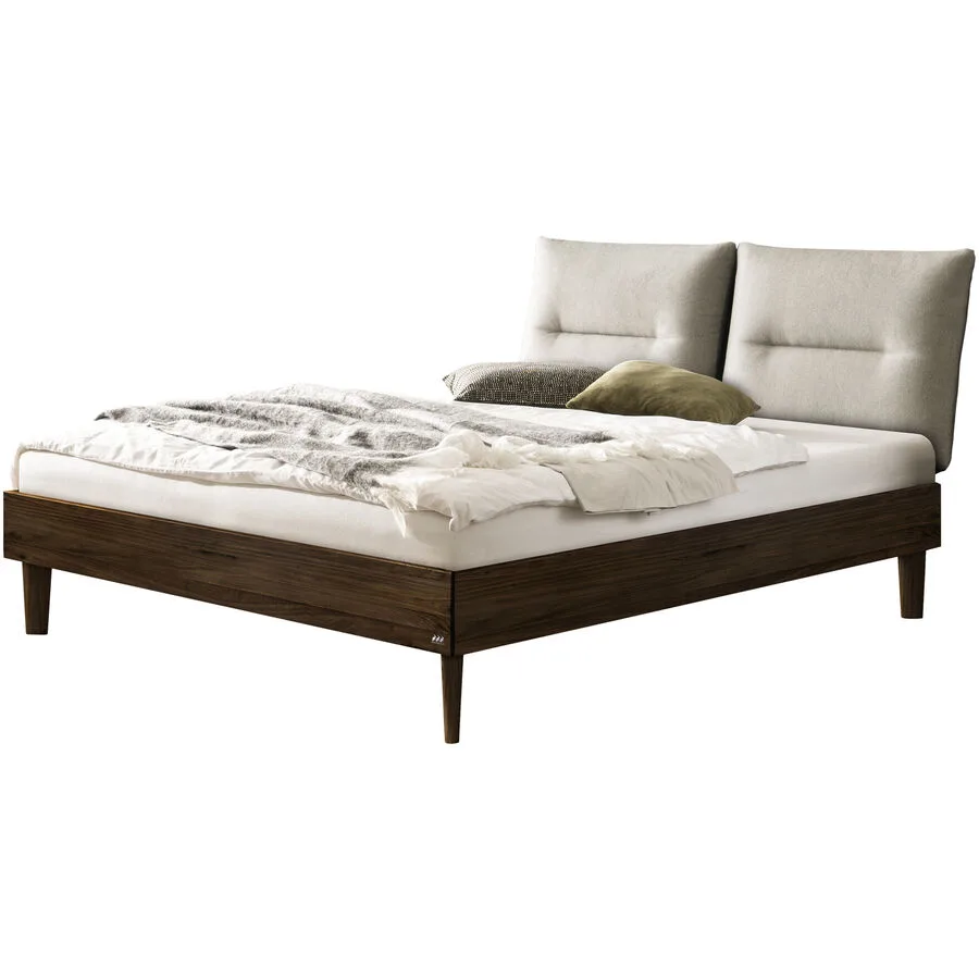Hasena Bett Sassari Braun Holz 160 x 200 cm - Farbe: nussbaum, cream